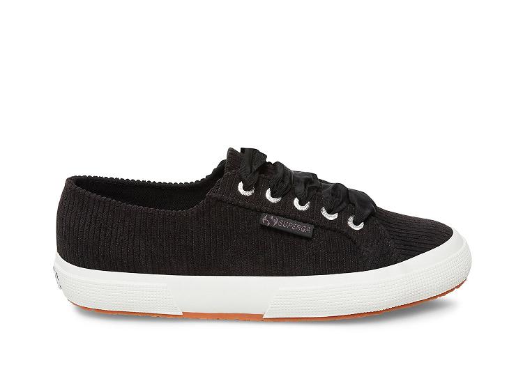 Superga 2750 Cordw Black - Womens Superga Lace Up Shoes